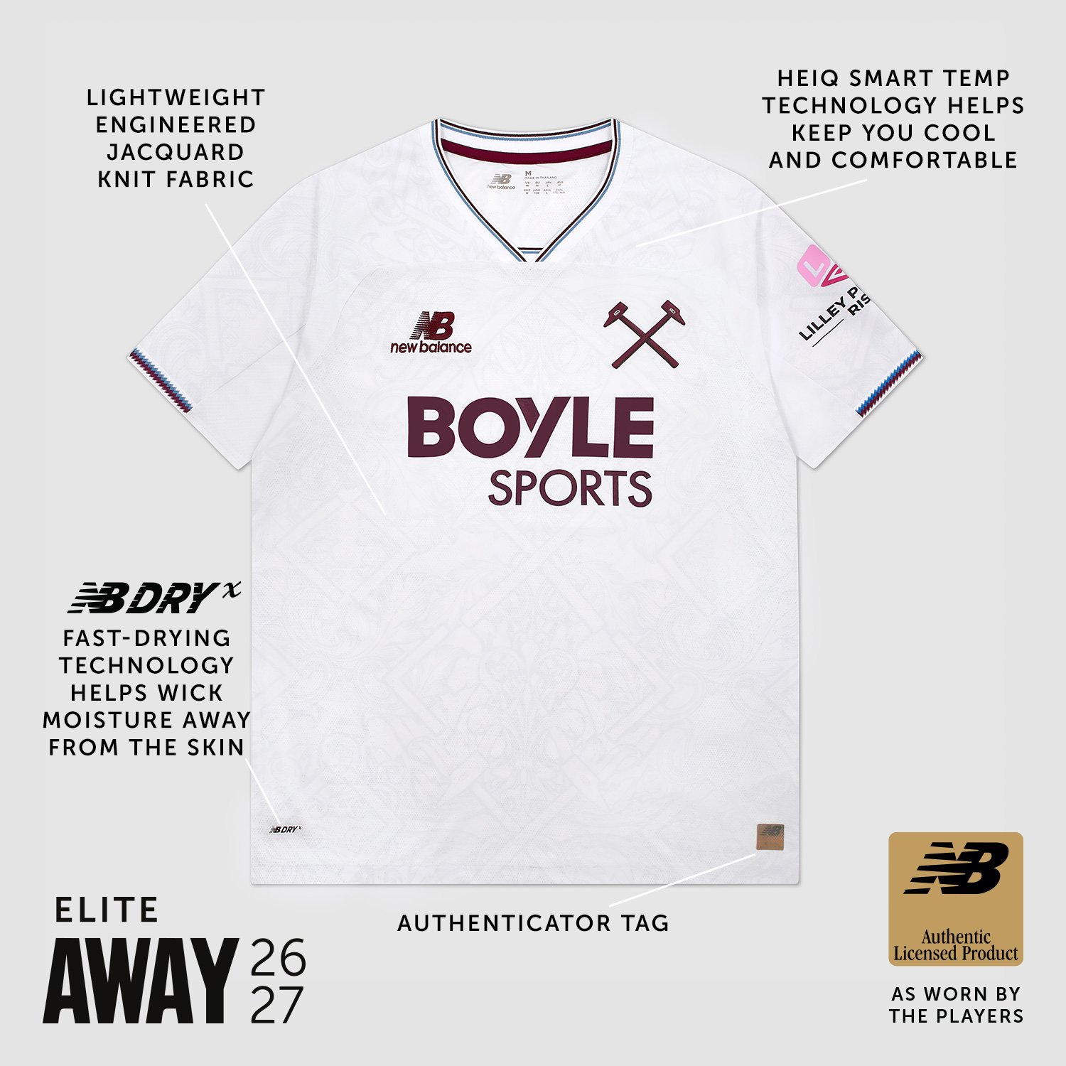 Men's New Balance West Ham United Away 2026 Jersey - Image 4